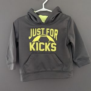 Just For Kicks grey soccer hoodie